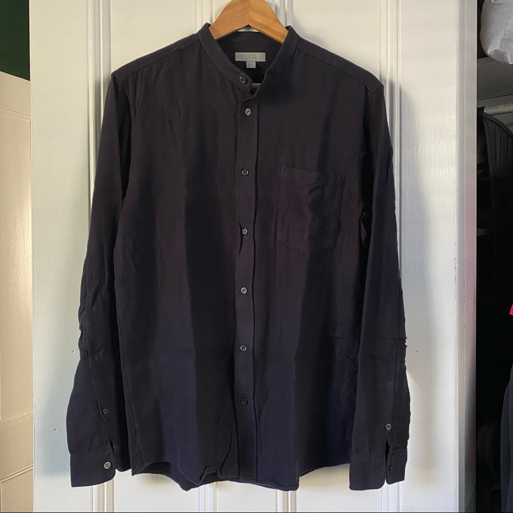 COS band collar flannel shirt